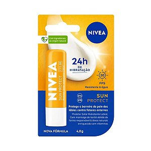 Protetor Solar Hidratante Labial Nivea Sun Protect Alta Proteção FPS 30 4,8g