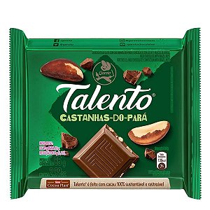 Chocolate Garoto Talento Ao Leite Com Castanha-do-pará 85g
