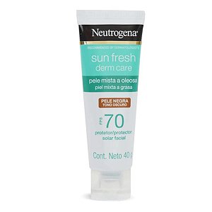 Protetor Solar Facial Neutrogena Sun Fresh Derm Care Pele Negra FPS70 40g