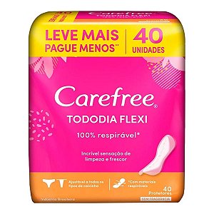 Protetor Diário Carefree Todo Dia Flexi sem Perfume 40 Unidades