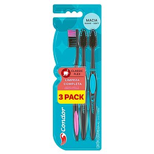 Escova de Dente Macia Condor Classic Flex 3 Unidades