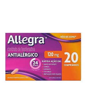 Antialérgico Allegra 120mg 20 Comprimidos Revestidos