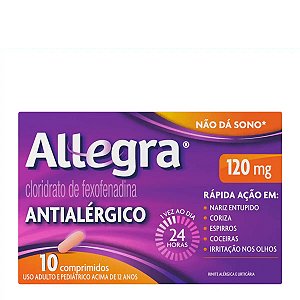 Antialérgico Allegra 120mg 10 Comprimidos Revestidos
