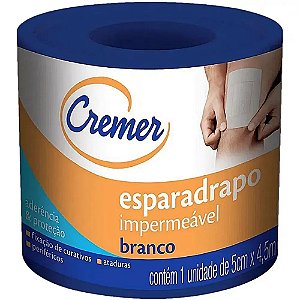 Esparadrapo Impermeável Cremer - Branco - 5cm x 4,5m - Esparadrapo Cremer Impermeável - Branco 5 Cm