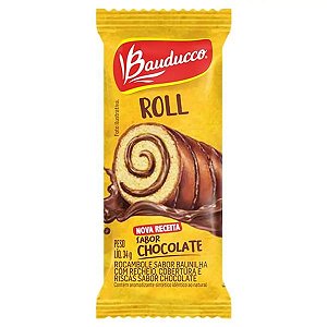 Rocambole sabor baunilha com recheio e cobertura de chocolate - Bauducco