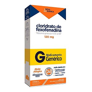 Antialérgico Cloridrato de Fexofenadina 120mg Genérico Nova Química 10 Comprimidos