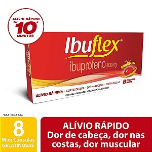 Analgésico e Antitérmico Ibuflex 400mg 8 Cápsulas