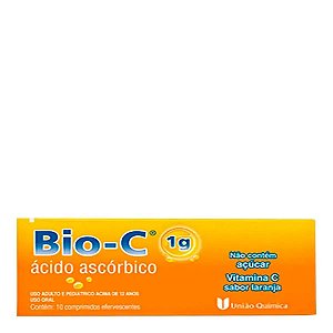 Vitamina C Bio-C Efervescente 1g União Química 10 comprimidos