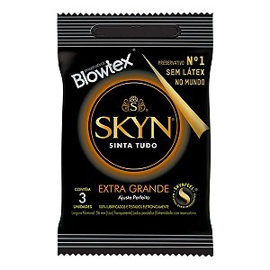Preservativo Masculino Lubrificado Blowtex Skyn Extra Grande 3 Unidades