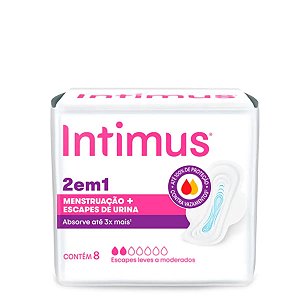 Absorvente Intimus 2 em 1 Suave com Abas 8 Unidades
