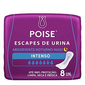 Absorvente para Escapes de Urina Poise Noturno Max 8 Unidades