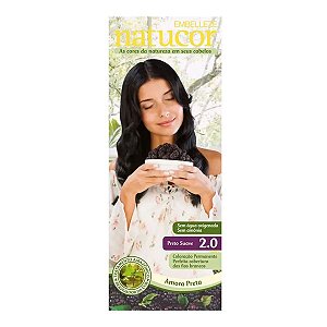 Tinta de Cabelo Natucor Embelleze 2.0 Preto Suave