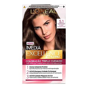 Tinta de Cabelo L’Oréal Paris Imédia Excellence 5,1 Castanho Claro Acinzentado