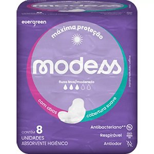 Absorvente Malha Suave C/abas Modess 8 Un