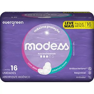 Absorvente Malha Suave C/abas Modess 16 Un