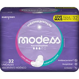 Absorvente Malha Suave C/abas Modess 32 Un