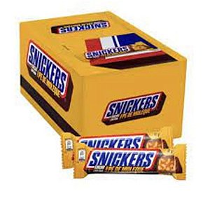 Barra de chocolate sabor Pé de Moleque caixa com 20 unidades de 42g - Snickers