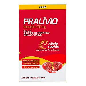 Analgésico e Antitérmico Pralívio 400mg 10 Cápsulas