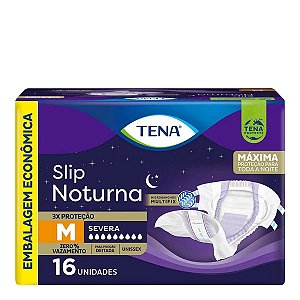 Fralda Geriátrica Tena Slip Noturna M 16 Unidades