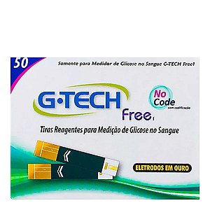 Tiras Regentes Para Medição de Glicose G-Tech Free 50 Unidades
