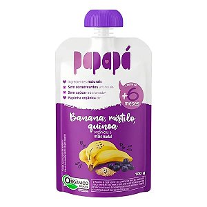 Papinha Orgânica Papapá Banana, Mirtilo, Quinoa 100g