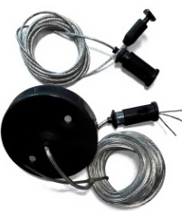 CTB ACESSORIO PARA LUMINARIA LINEAR, CABO DE AÇO 2000mm COM CANOPLA, PRETO