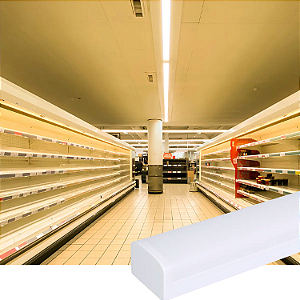 CTB LUMINARIA LED SOBREPOR LINEAR 72W, MULTICOR(3000K,4000K,6500K), 7560lm, IP20, IRC>80, 1200x60x45mm, BRANCO