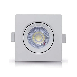 LUMINARIA DOWNLIGHT, 7W, EMBUTIR, 3000K, BRANCO QUENTE, BIVOLT, QUADRADO, BRANCO