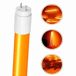 CTB LAMPADA TUBO LED T8 18W LARANJA 120CM LIGAÇÃO 1 LADO