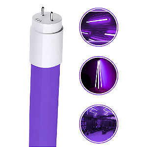 CTB LAMPADA TUBO LED T8 9W ROXO 60CM LIGAÇÃO 1 LADO