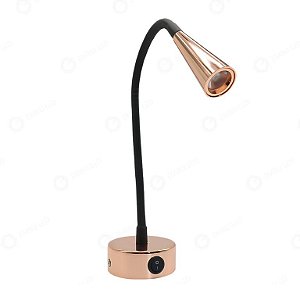 EMBULED LEITURA DE MESA, 3W, 240lm, IR80, ROSE GOLD, BIVOLT, 3000K