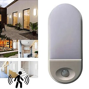 EMBULED ARANDELA DE PAREDE, 15W, 1350lm, IR80, COM SENSOR, BRANCO, BIVOLT 6000K