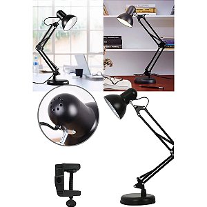 OPUS LUMINARIA DE MESA CLASSIC ARTICULADO, 1xE27, MAX.: 40W, IP20, FERRO, PRETO