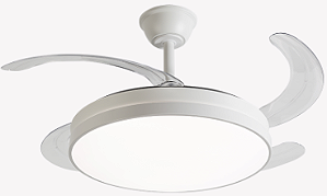 OPUS VENTILADOR AIR LITE 30W + PLAFON DE LED 30W, MULTICOR, 3000lm, IRC>80, Ø480x445mm, BIVOLT, BRANCO