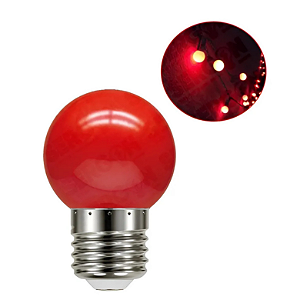 OPUS - LÂMPADA MINI BULBO LED, 3W, VERMELHA, 270lm, E27, G45, BIVOLT