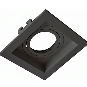 HEVVY - LUMINARIA EMBUTIR RECUADO QUADRADA AR70, 1xGU10, POT.: MÁX. 40W, ABS, PRETO