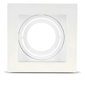 HEVVY - LUMINARIA EMBUTIR RECUADO QUADRADA AR70, 1xGU10, POT.: MÁX. 40W, ABS, BRANCO