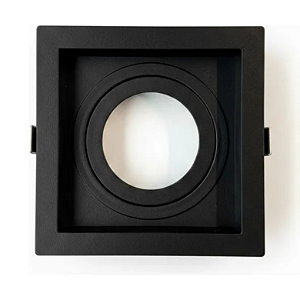 HEVVY - LUMINARIA EMBUTIR RECUADO QUADRADA PAR20, 1xE27, POT.: MÁX. 40W, ABS, PRETO