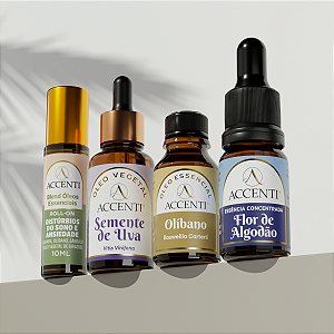 Kit Óleos Essencial e Vegetal, Essência Concentrada e Blend - Accenti