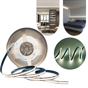 Fita Led Cob Rolo 5mts Ip20 4000k 24V  (BRANCO NEUTRO)