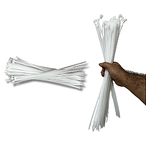 ABRAÇADEIRA BRANCA 7,5X400MM - PACOTE COM 50 UNIDADES