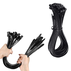 ABRAÇADEIRA PRETA 8,5X750MM - PACOTE COM 50 UNIDADES
