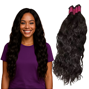 Cabelo Humano Indiano Liga Rosa 55 cm -100 gramas