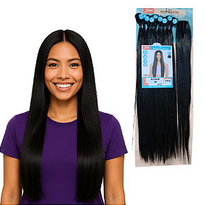 Cabelo Liso Bio Vegetal Idêntico NIVIA Sleek Pacotão Com Volume 320g