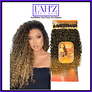 Cabelo Imperatriz African Beauty  Bio Queratina Cacheado 65cm  9x Tranças Entrelace Tela