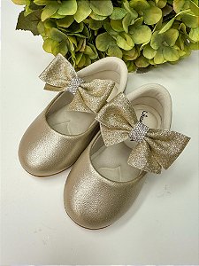 Sapatilha Flor Di Mila Penelope Dourada