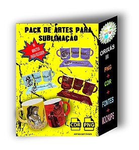 Pack de Artes para Sublimação de Canecas ORIXÁS 3 em CDR e PNG