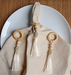 Porta Guardanapo C/ Argola Em Madeira cd