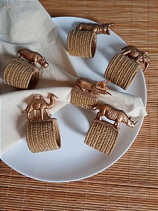 Porta Guardanapo Rústico Zoo Dourado cd