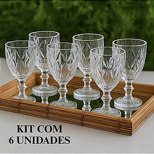 Jogo Taças Diamante Vidro 330ml Diamond